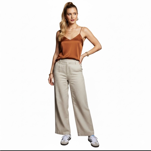 NWT Anthropologie LACAUSA V-Neck Tie-Back Camisole Minimalist Romantic SZ Medium - Picture 3 of 13